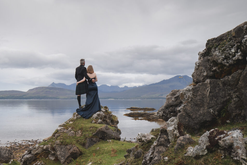 Couple looking out to sea on The Isle of Skye