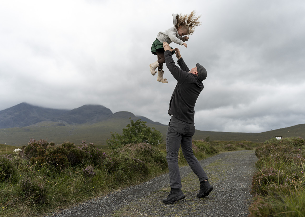 Child being thrown to the sky by a parent to stop a tantrum!